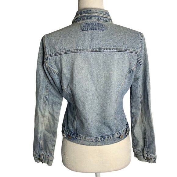 Vintage 90s Squeeze Button Up Denim Jean Jacket M Med Wash Stephen Hardy - Picture 5 of 7